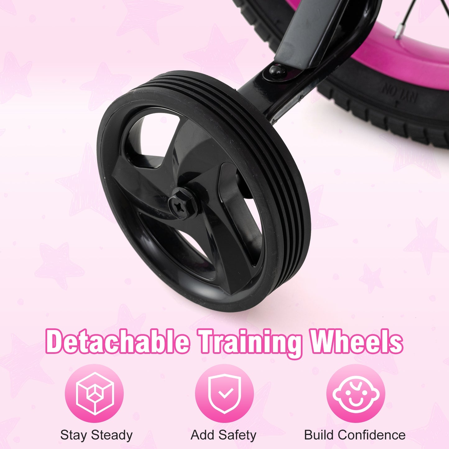 16 Inch Kids Bike Adjustable Bicycle with Front Basket for Children Aged 4-7 Years Old Kids Crystal