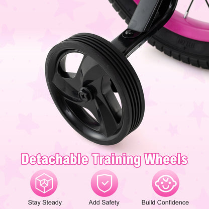 18 Inch Kids Bike Adjustable Bicycle with Front Basket for Children Aged 4-8 Years Old