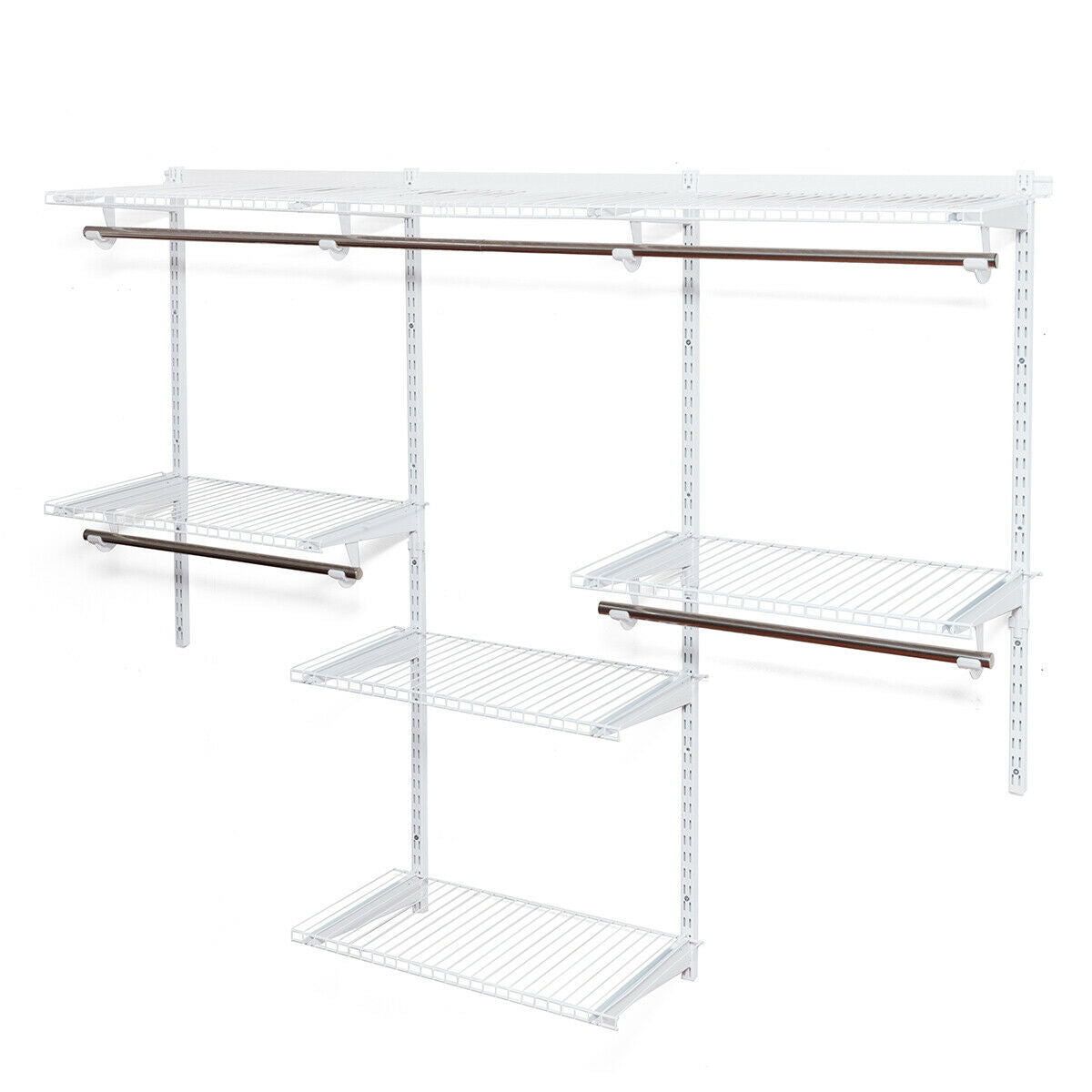 Adjustable Wall Mounted Closet Rack System with Shelf Kids Crystal