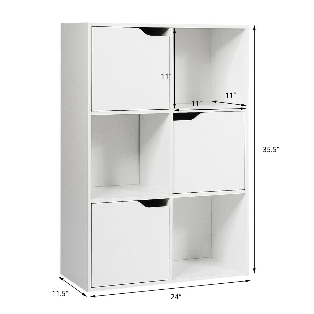 6 Cubes Wood Storage Shelves Organization Kids Crystal