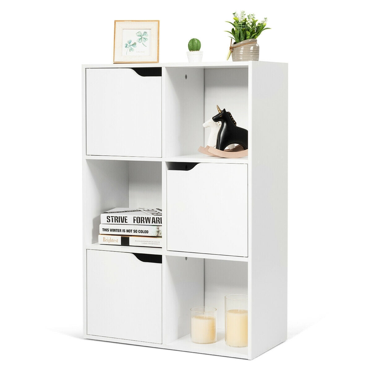 6 Cubes Wood Storage Shelves Organization Kids Crystal