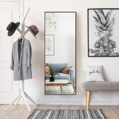 59 Inch Full Length Mirror Large Rectangle Bedroom Mirror-Black