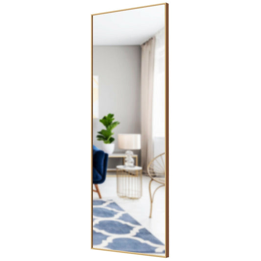 59 Inch Full Length Mirror Large Rectangle Bedroom Mirror-Golden Kids Crystal