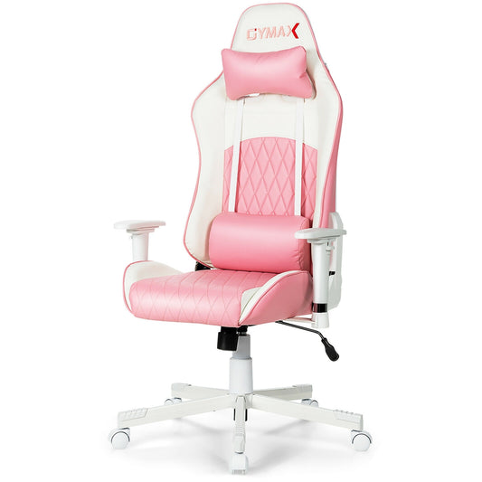 Ergonomic High Back Computer Desk Chair with Headrest and Lumbar Support-Pink Kids Crystal