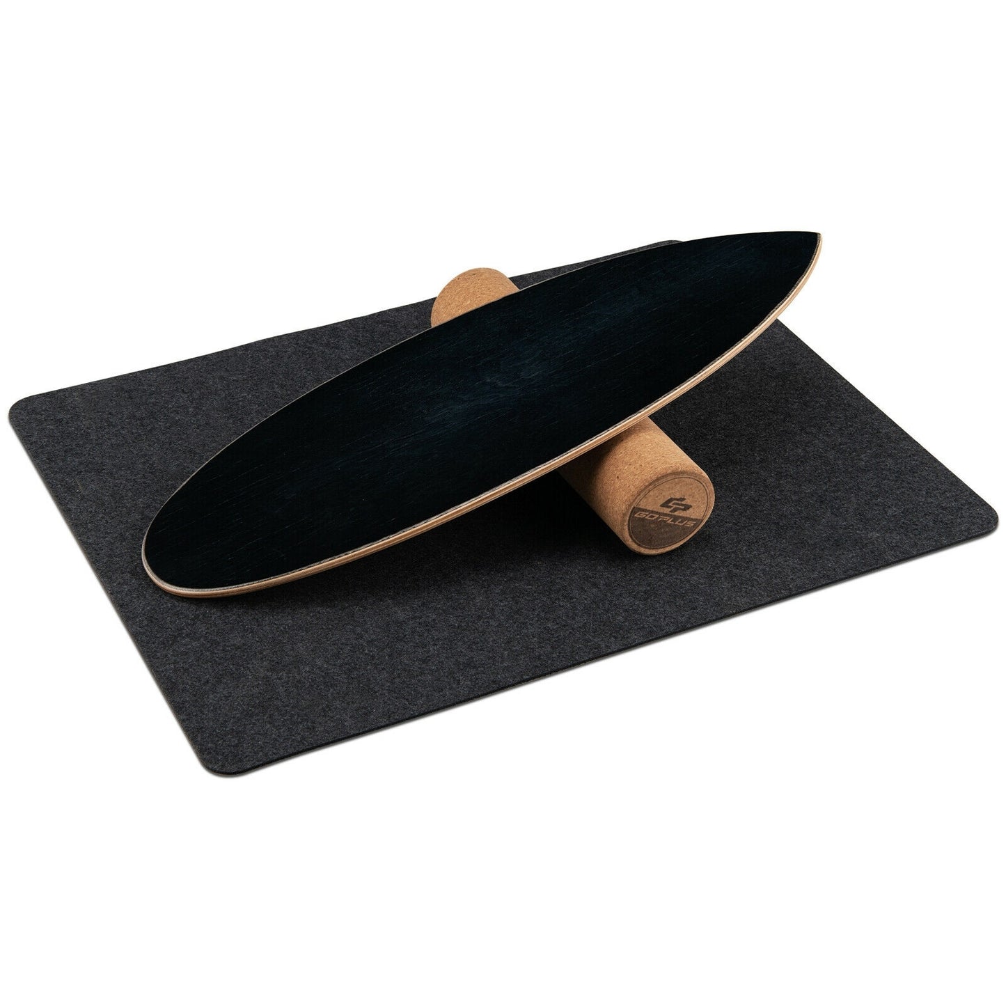 Wooden Balance Board Trainer Wobble Roller for Exercise Sports Training-Black Kids Crystal