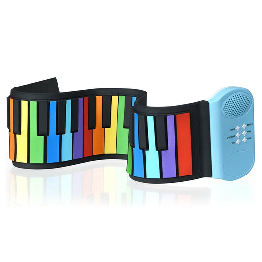 49-Key Roll-up Piano with Support Earphones Kids Crystal