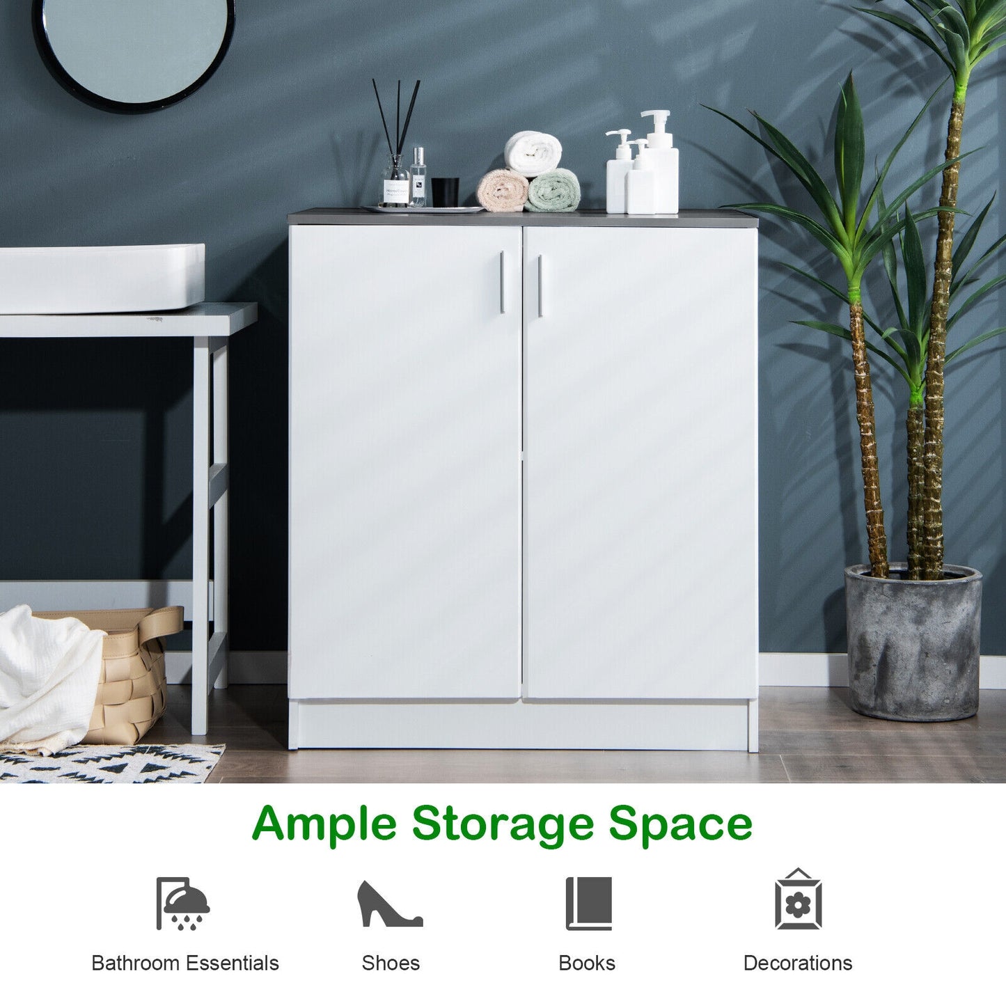 Storage Sideboard Cabinet with Doors and Shelves Kids Crystal