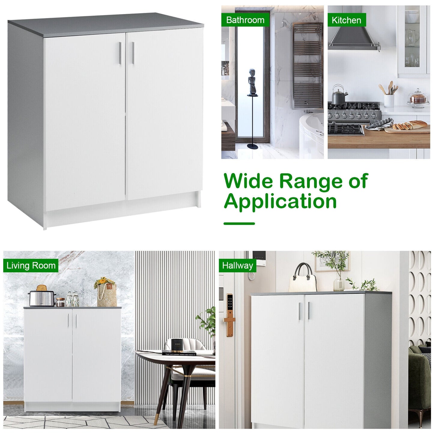Storage Sideboard Cabinet with Doors and Shelves Kids Crystal