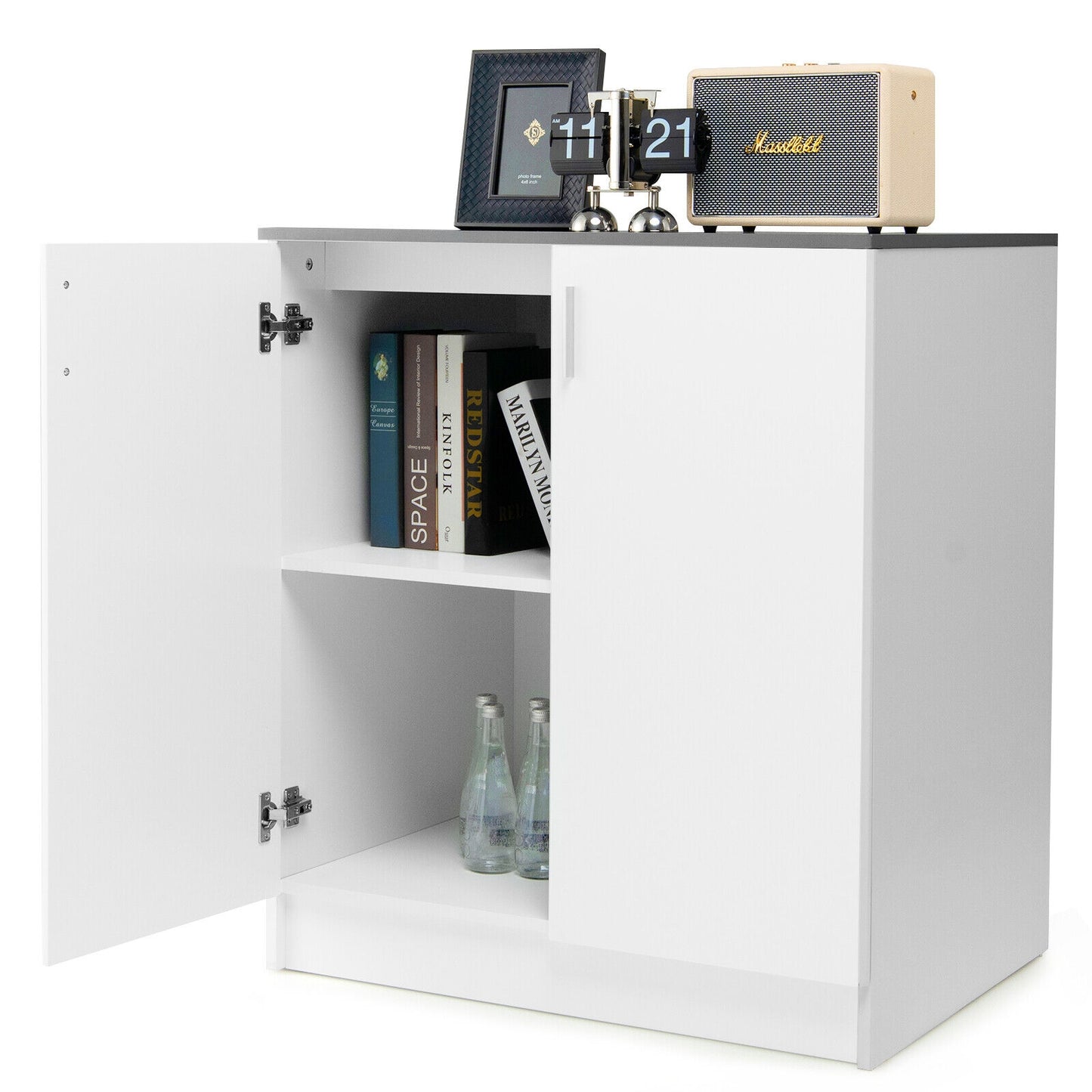 Storage Sideboard Cabinet with Doors and Shelves Kids Crystal