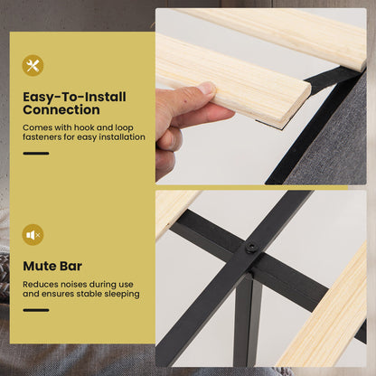 Full/Queen Size Upholstered Platform Bed Frame with Storage Ottoman-Full Size