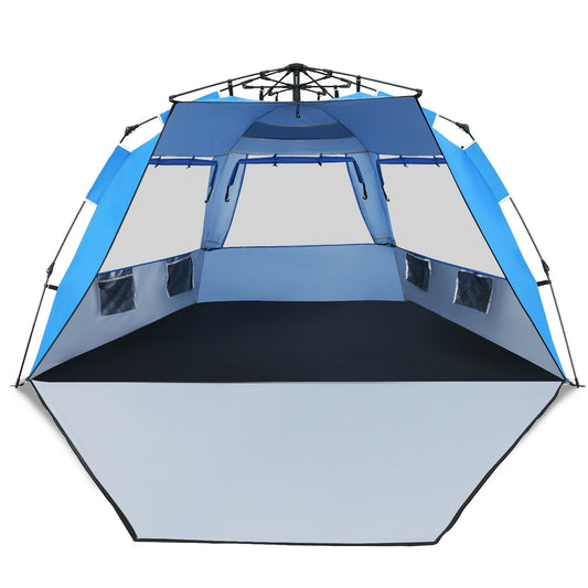Easy Pop Up Beach Tent UPF 50+ Portable Sun Shelter-Blue for 3-4 Person Kids Crystal