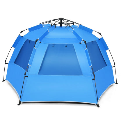 Easy Pop Up Beach Tent UPF 50+ Portable Sun Shelter-Blue for 3-4 Person