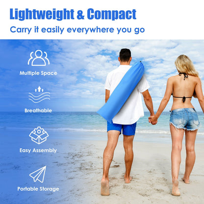 Easy Pop Up Beach Tent UPF 50+ Portable Sun Shelter-Blue for 3-4 Person