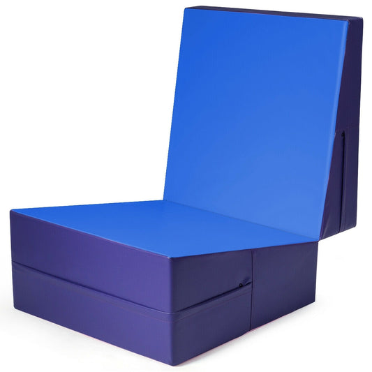 Tumbling Incline Gymnastics Exercise Folding Wedge Ramp Mat-Blue Kids Crystal