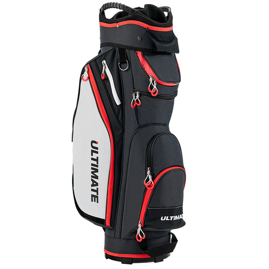 9.5 Inch Golf Cart Bag with 14 Way Dividers Top Organizer-Black Kids Crystal