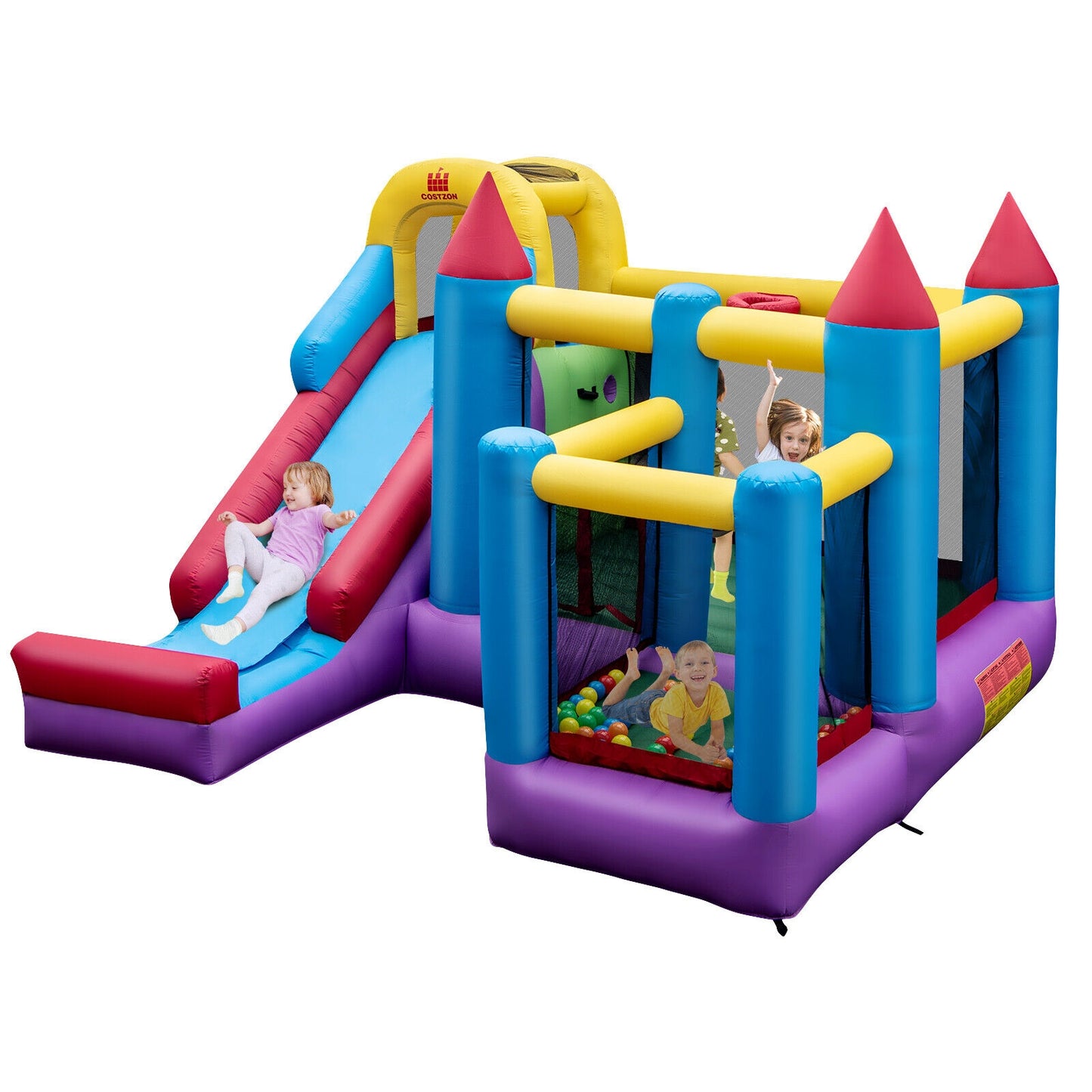5-in-1 Inflatable Bounce Castle without Blower Kids Crystal