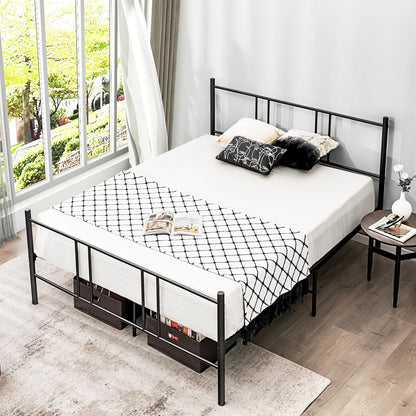 Full/Queen Size Platform Bed Frame with High Headboard-Full Size