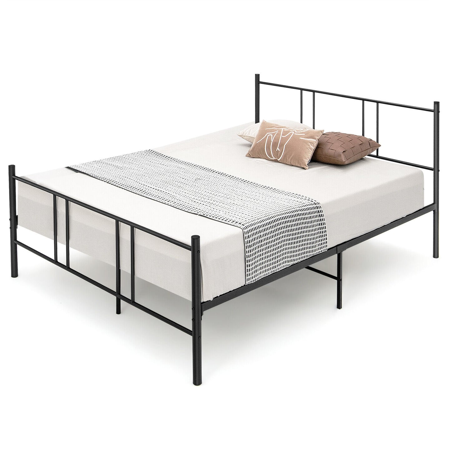 Full/Queen Size Platform Bed Frame with High Headboard-Queen Size Kids Crystal