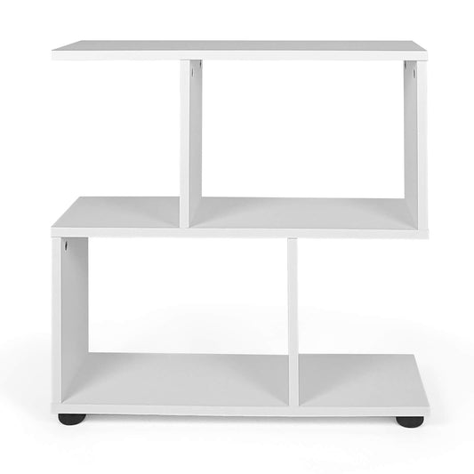 24 Inch 3-Tier Geometric Bookshelf with Thick Foot Pads-White Kids Crystal