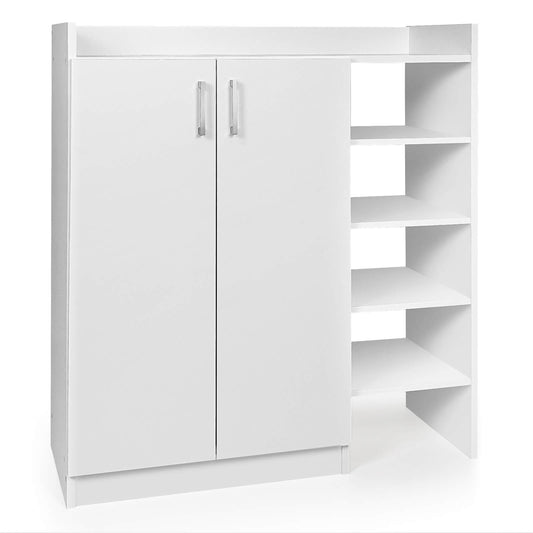 Freestanding Shoe Cabinet with 3-Postition Adjustable Shelves-White Kids Crystal
