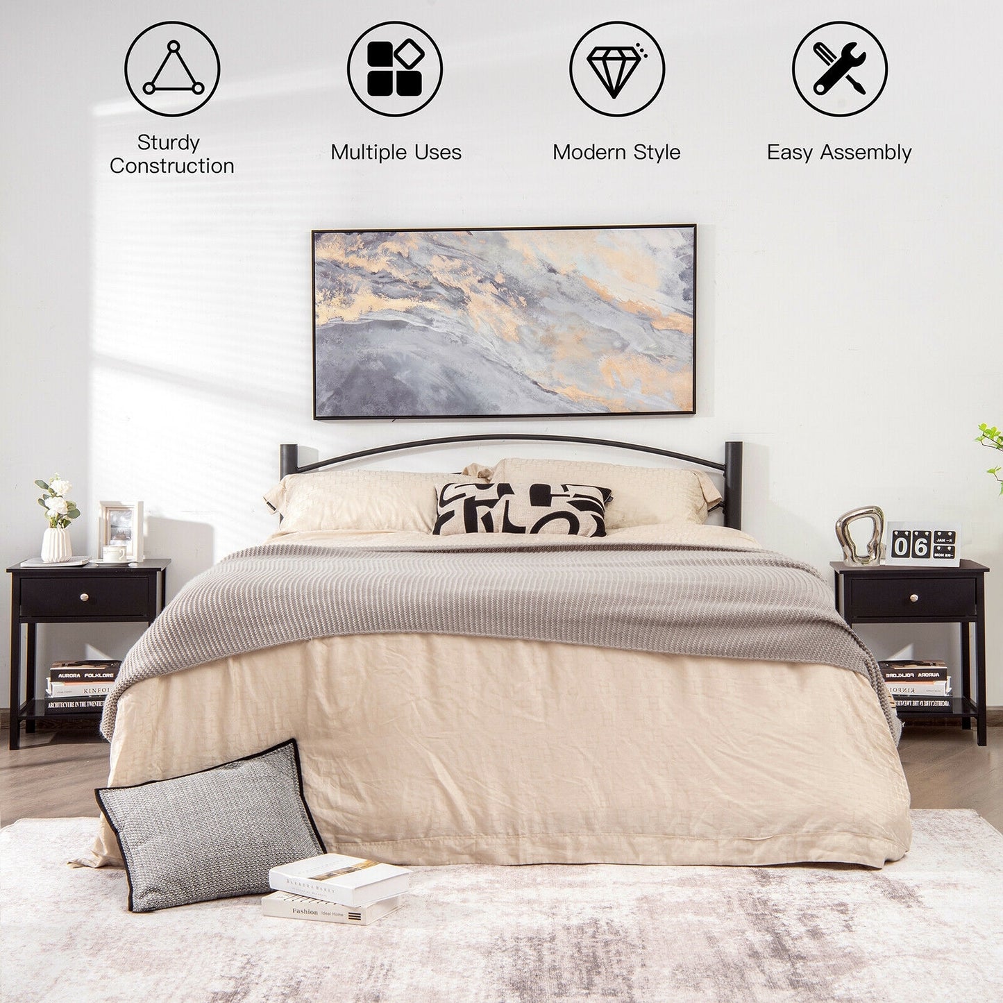 Wooden Storage Shelf with Drawer for Bedroom and Living Room-Black Kids Crystal