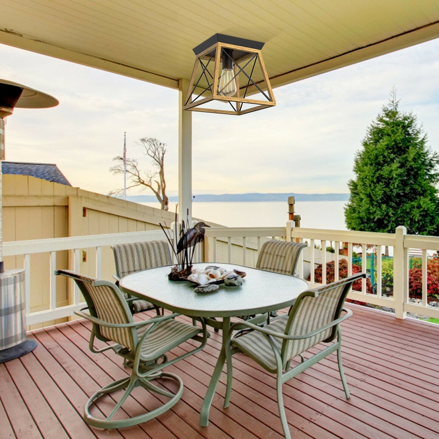 Farmhouse Vintage Ceiling Lights with E26 Blub Socket for Hallway Dining Room Kids Crystal