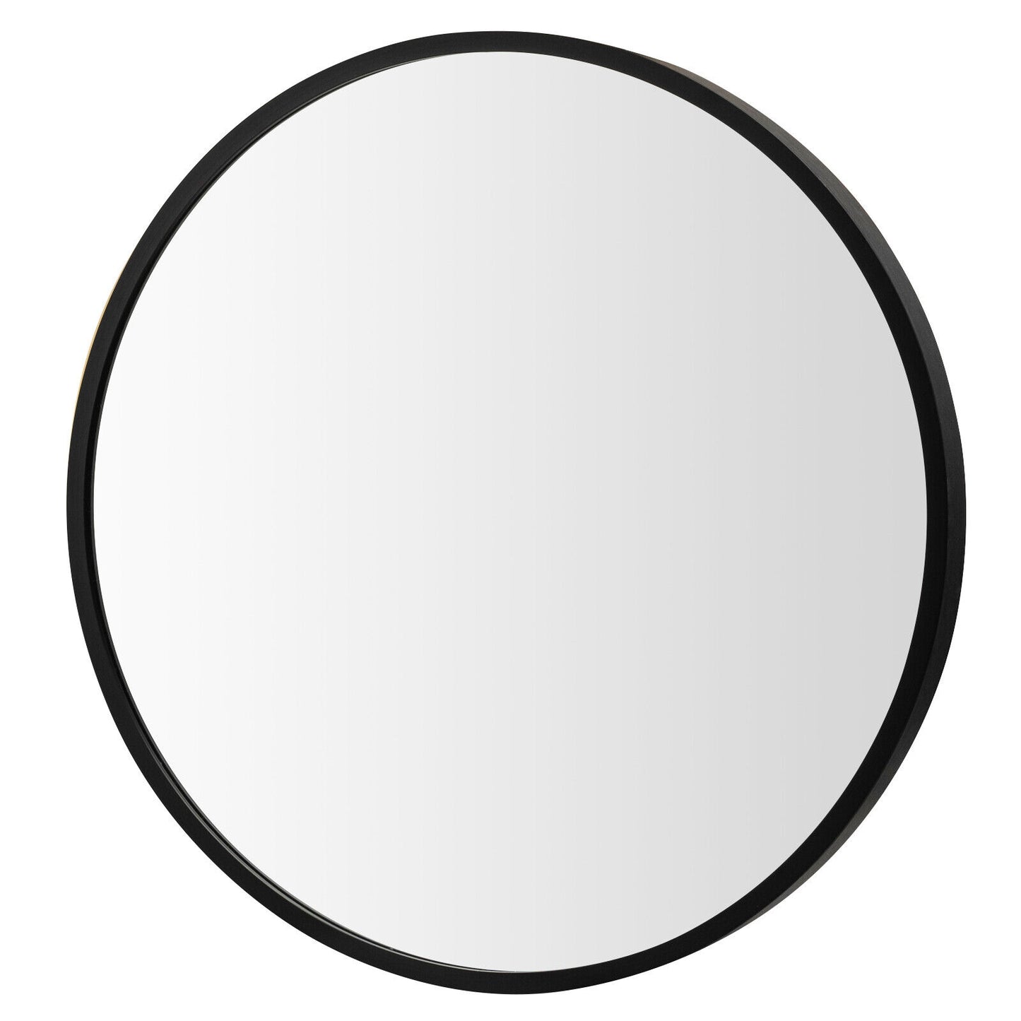 16-inch Round Wall Mirror with Aluminum Alloy Frame-Black Kids Crystal