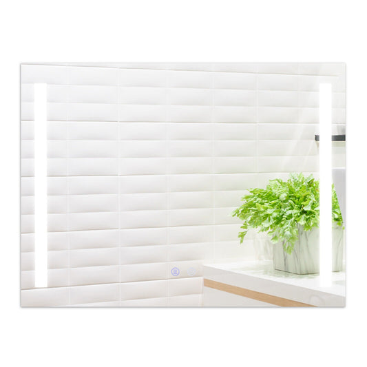 32 x 24 Inch Quadrate Wall Mirror with 3-Color Lights and Anti-Fog Function Kids Crystal