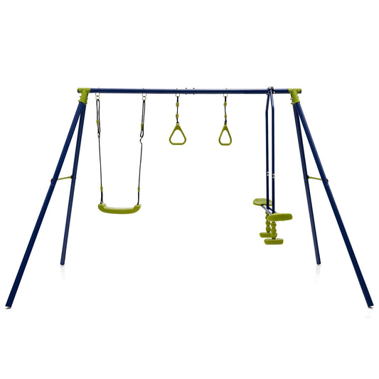 3-in-1 Outdoor Swing Set for Kids Aged 3 to 10 Kids Crystal