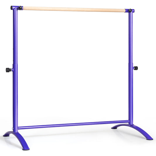 51 Inch Ballet Barre Bar with 4-Position Adjustable Height-Purple Kids Crystal