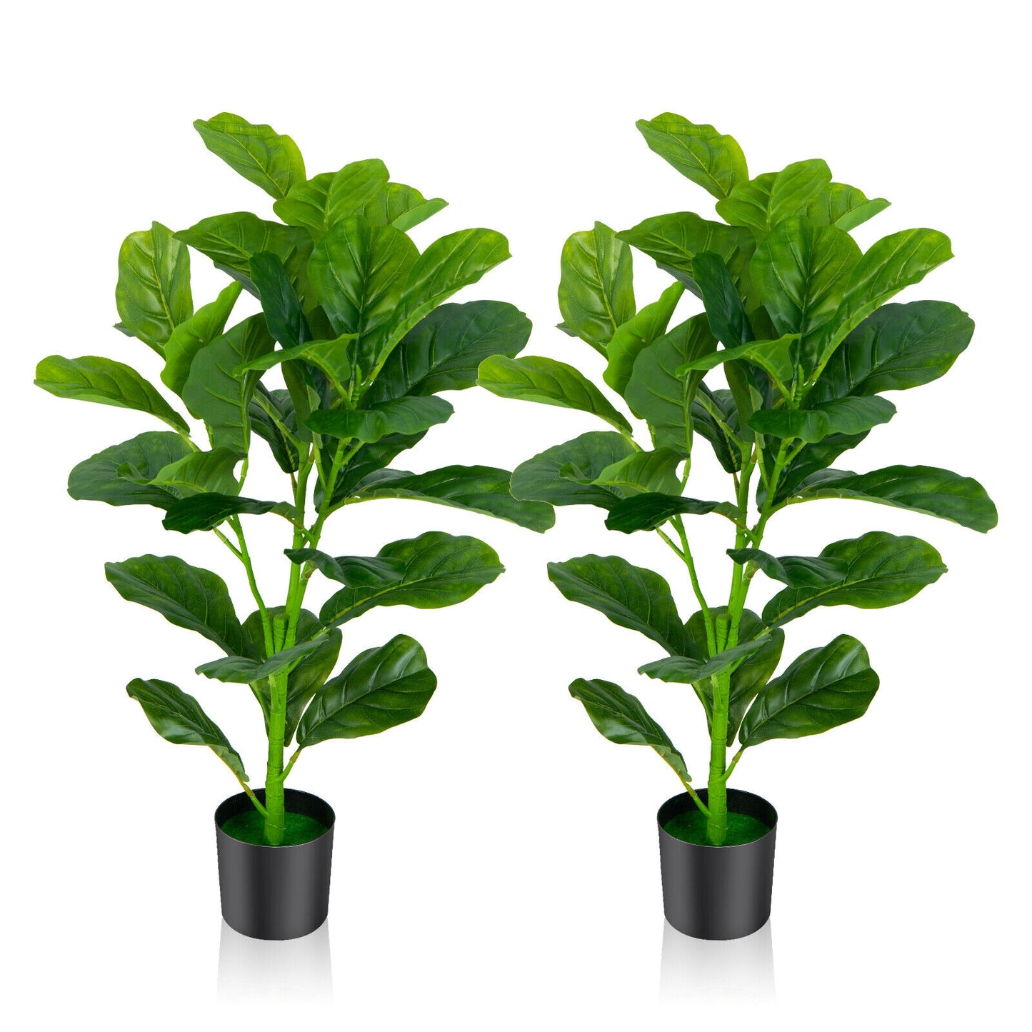 2-Pack Artificial Fiddle Leaf Fig Tree Kids Crystal