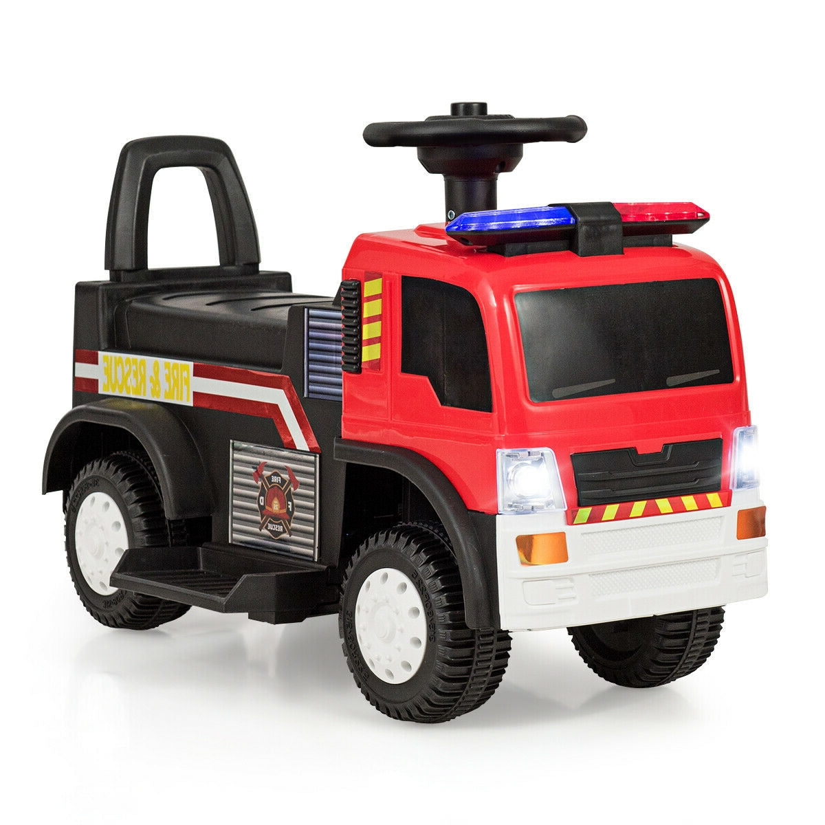 Kids 6V Battery Powered Electric Ride On Fire Truck Kids Crystal