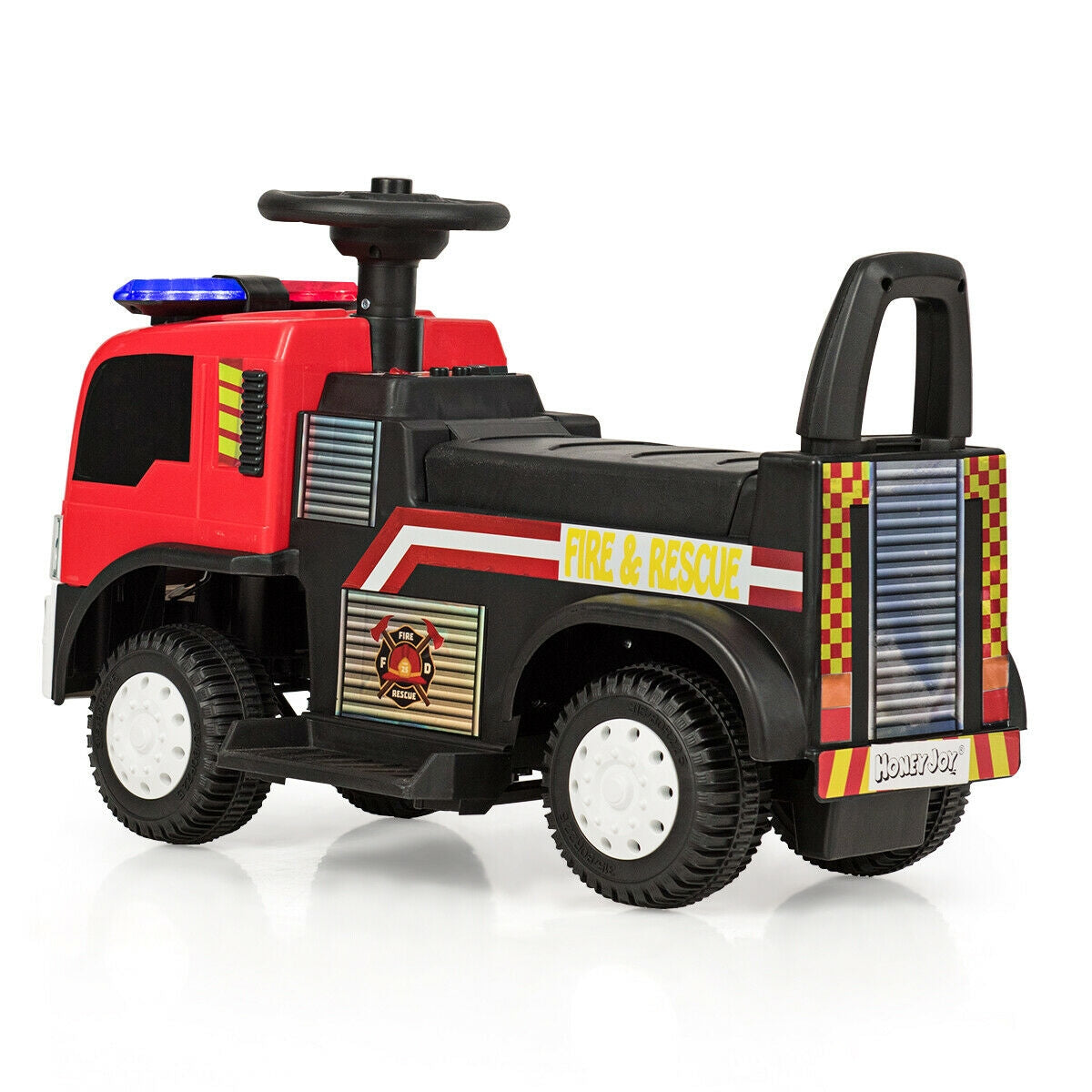 Kids 6V Battery Powered Electric Ride On Fire Truck Kids Crystal