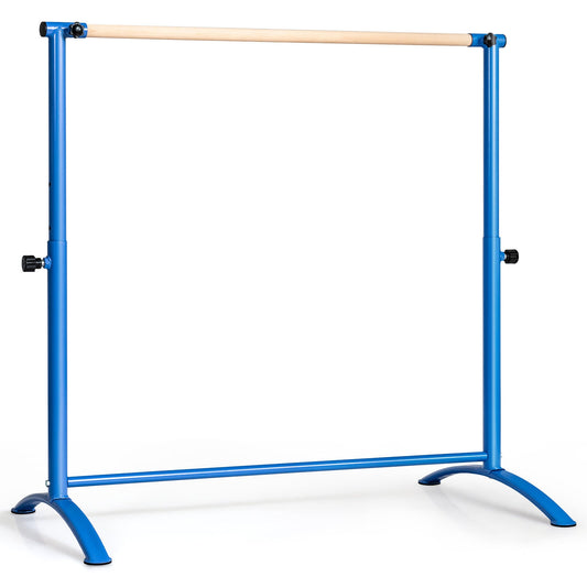 51 Inch Ballet Barre Bar with 4-Position Adjustable Height-Blue Kids Crystal