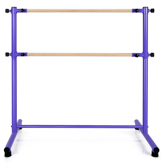 47 Inch Double Ballet Barre with Anti-Slip Footpads-Purple Kids Crystal