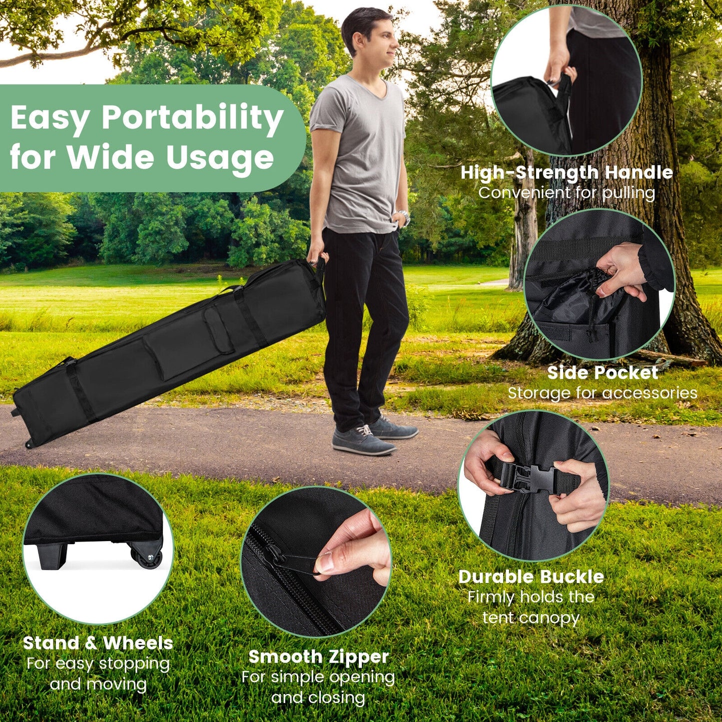 13 x 13 Feet Pop-Up Patio Canopy Tent with Shelter and Wheeled Bag-Gray Kids Crystal