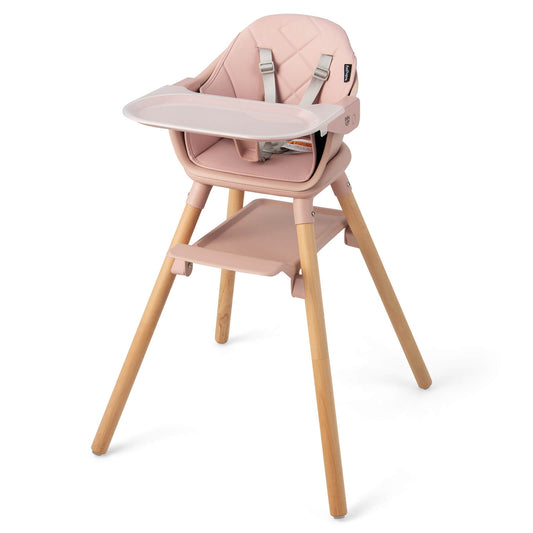 6 in 1 Convertible Highchair with Safety Harness and Removable Tray-Pink Kids Crystal