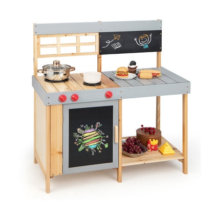 Outdoor Kid&#39;s Mud Kitchen Set with Detachable Water Box for Toddlers Over 3
