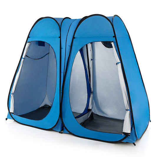 Oversized Pop Up Shower Tent with Window Floor and Storage Pocket-Blue Kids Crystal
