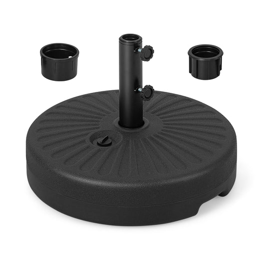 19.5 Inch Fillable Round Umbrella Base Stand for Yard Garden Poolside-Black Kids Crystal