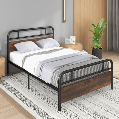 Twin/Full/Queen Size Bed Frame with Industrial Headboard-Full Size