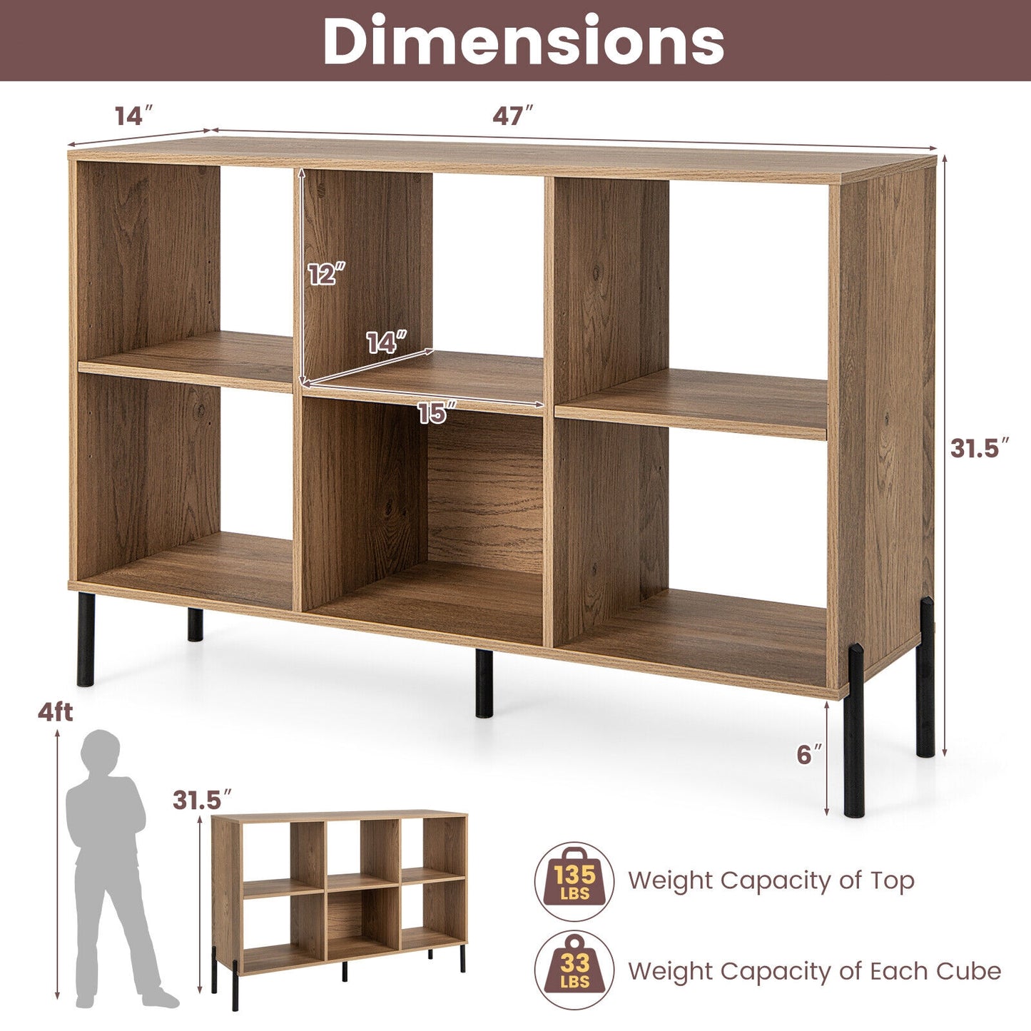 Open-Back Bookshelf with Drawer for Study-Natural Kids Crystal