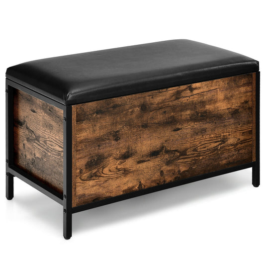 Entryway Flip Top Ottoman Stool with Padded Seat Kids Crystal