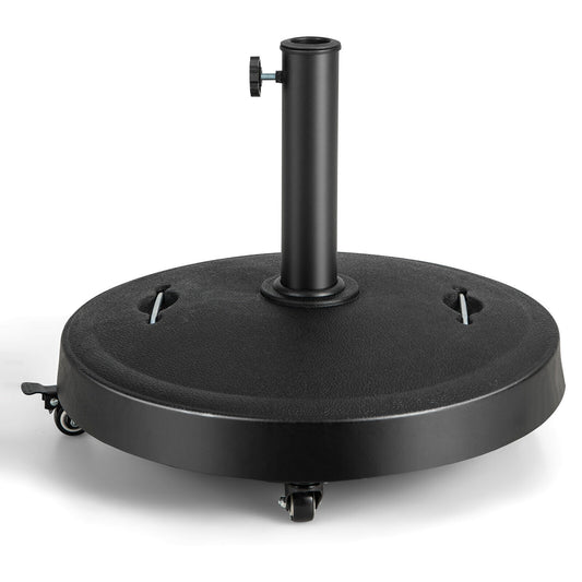 51LBS 20.5Inch Outdoor Umbrella Base with Wheels and Handles Kids Crystal