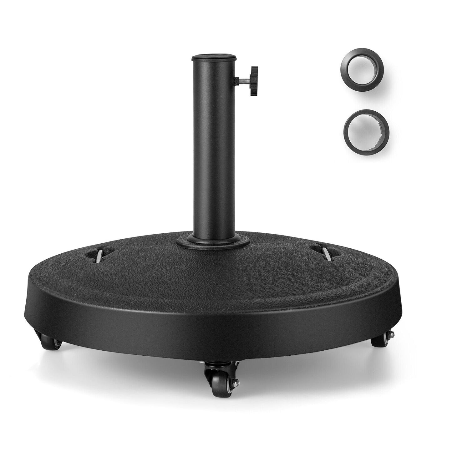 51LBS 20.5Inch Outdoor Umbrella Base with Wheels and Handles Kids Crystal