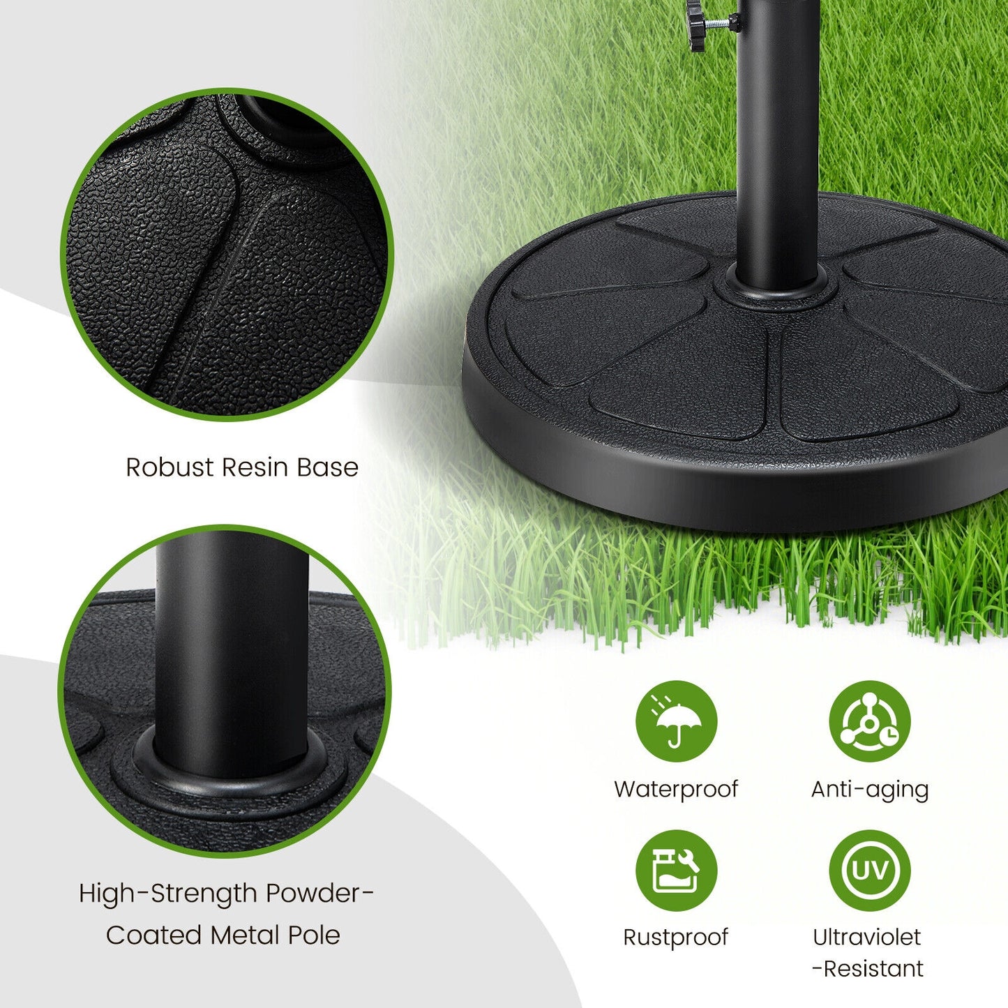31LBS 18 Inch Round Outdoor Umbrella Base Kids Crystal