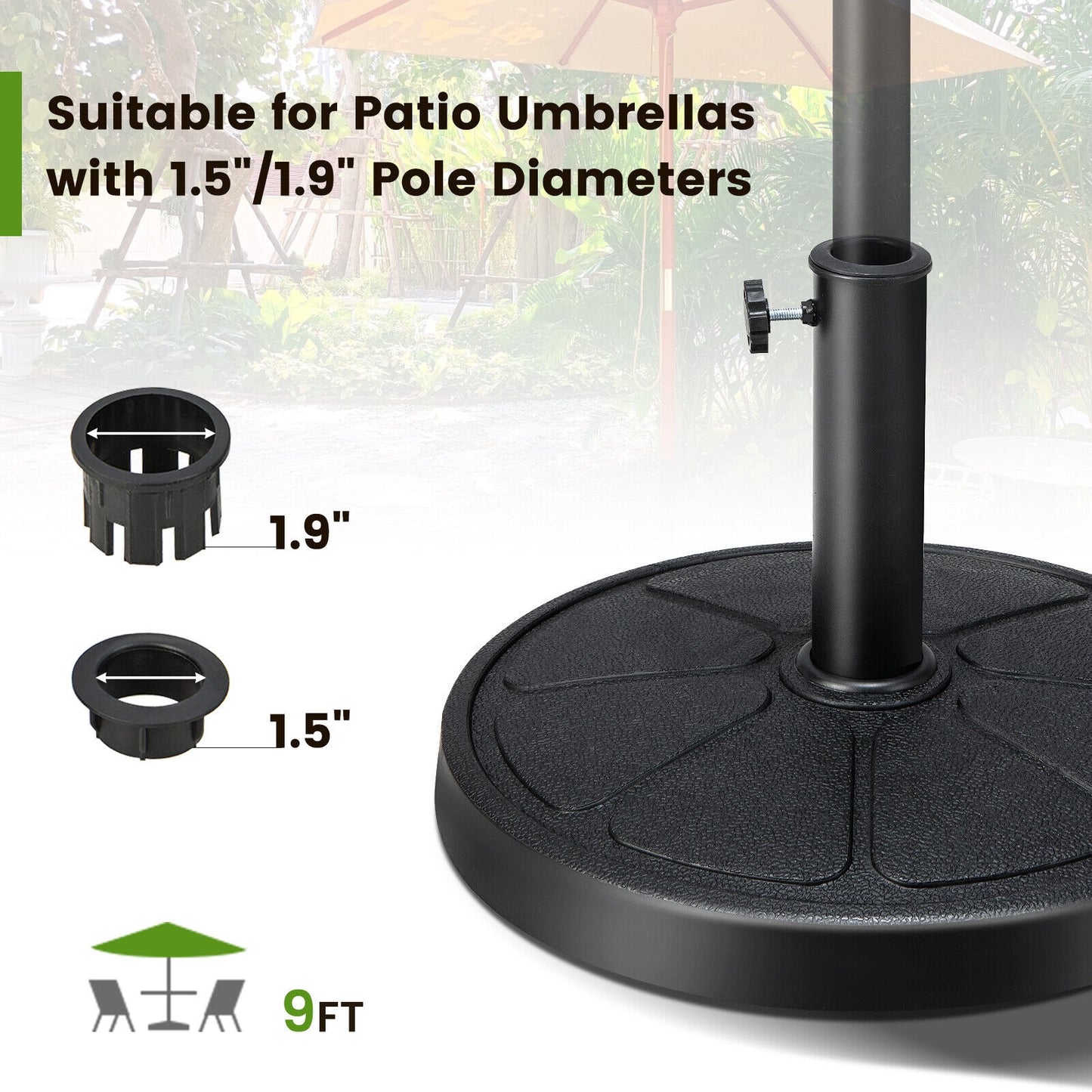 31LBS 18 Inch Round Outdoor Umbrella Base Kids Crystal