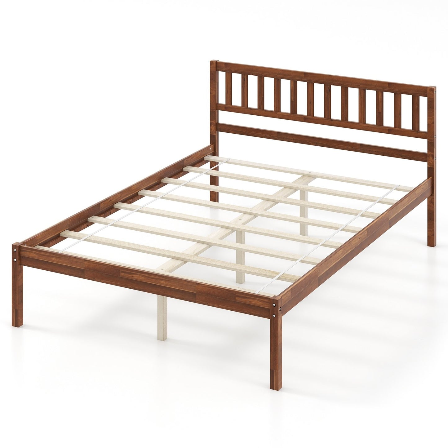 Twin/Full/Queen Size Wood Bed Frame with Headboard and Slat Support-Full Size Kids Crystal