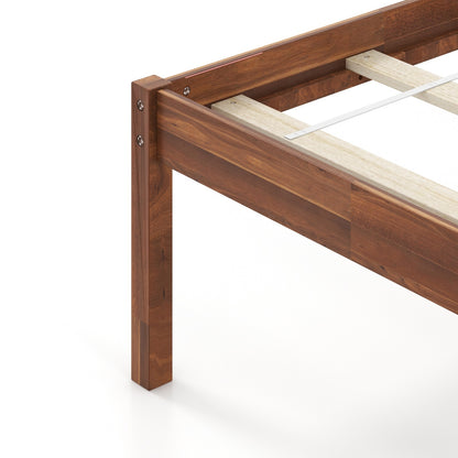 Twin/Full/Queen Size Wood Bed Frame with Headboard and Slat Support-Twin Size
