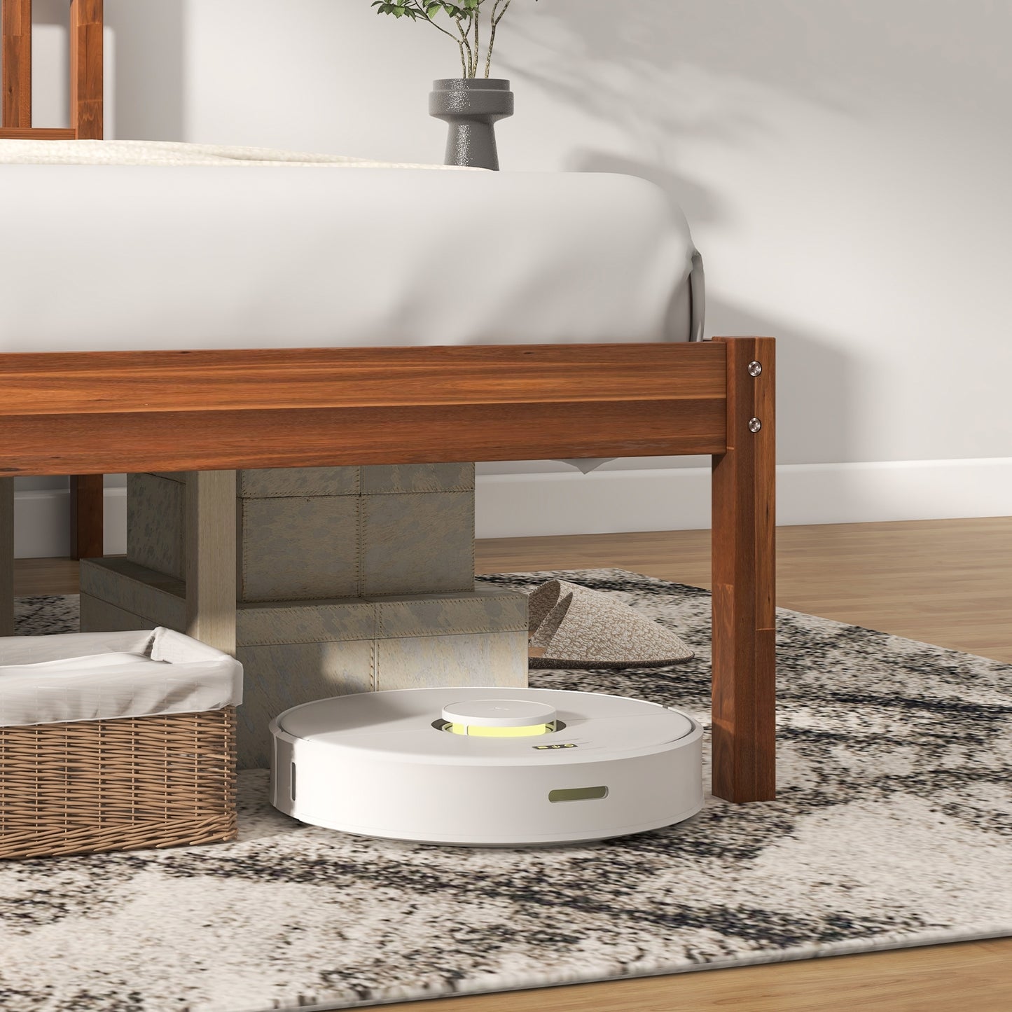 Twin/Full/Queen Size Wood Bed Frame with Headboard and Slat Support-Queen Size Kids Crystal